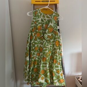 Free People Green and Orange Floral Mini Dress